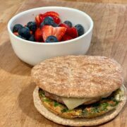 Breakfast Sandwich Plate with Berries