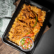 Chipotle Shredded Beef over Spanish Rice