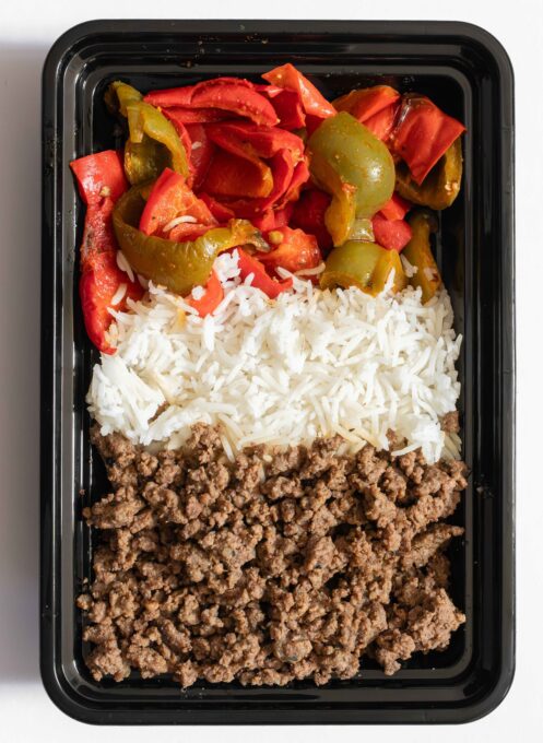 Ground Beef Rice & Bell Pepper Plate | High Protein Meal