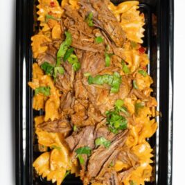 Chipotle Shredded Beef Pasta Plate – High Protein Meal Prep