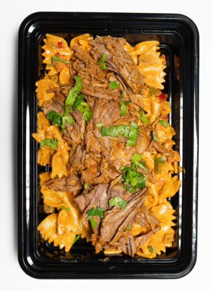 Chipotle Shredded Beef Pasta Plate – High Protein Meal Prep